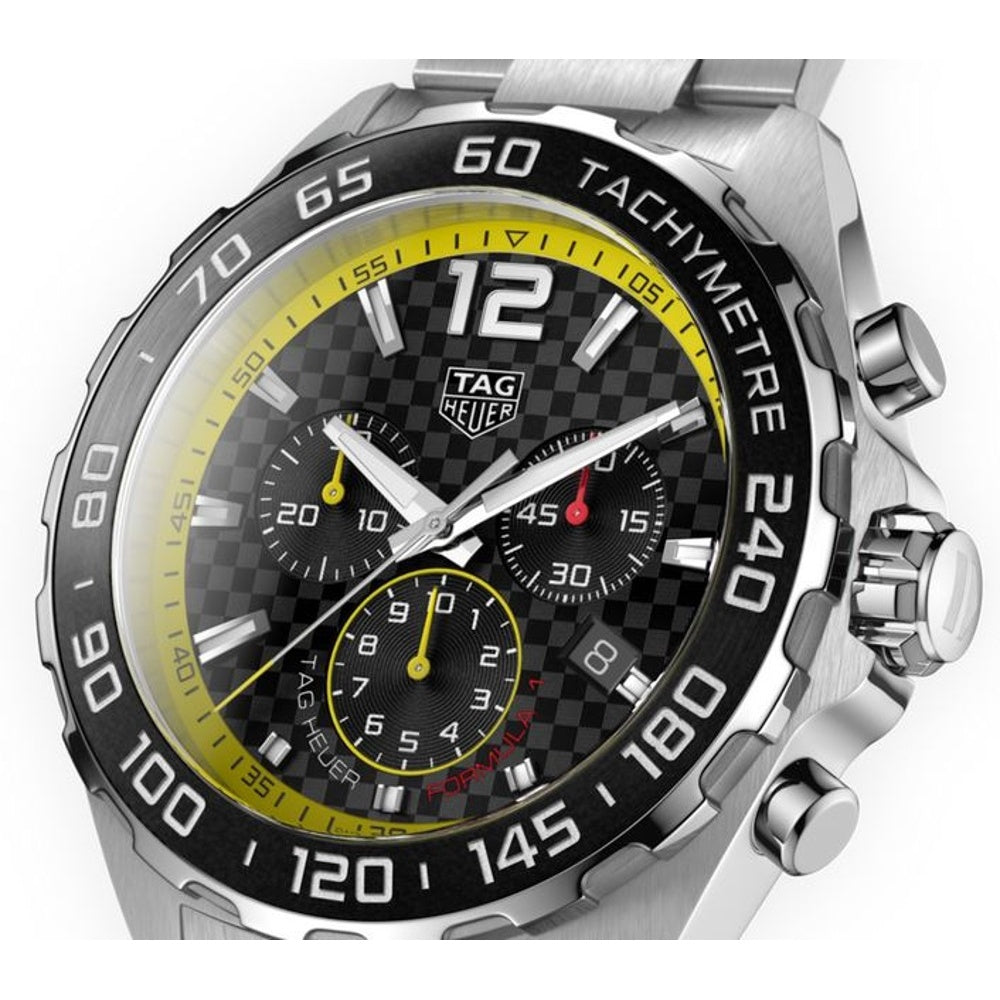 Tag Heuer Formula 1 Chronograph Black Dial Silver Steel Strap Watch for Men - CAZ101AC.BA0842