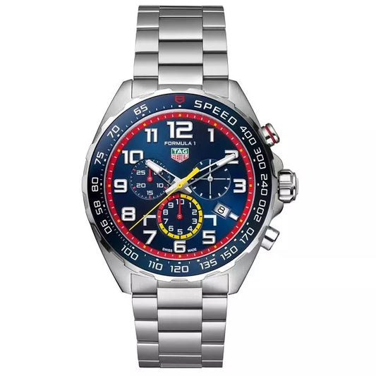 Tag Heuer Formula 1 x Red Bull Racing Chronograph Blue Dial Silver Steel Strap Watch for Men - CAZ101AL.BA0842