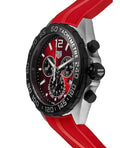 Tag Heuer Formula 1 Chronograph 41mm Red Dial Red Rubber Strap Watch for Men - CAZ101AN.FT8055