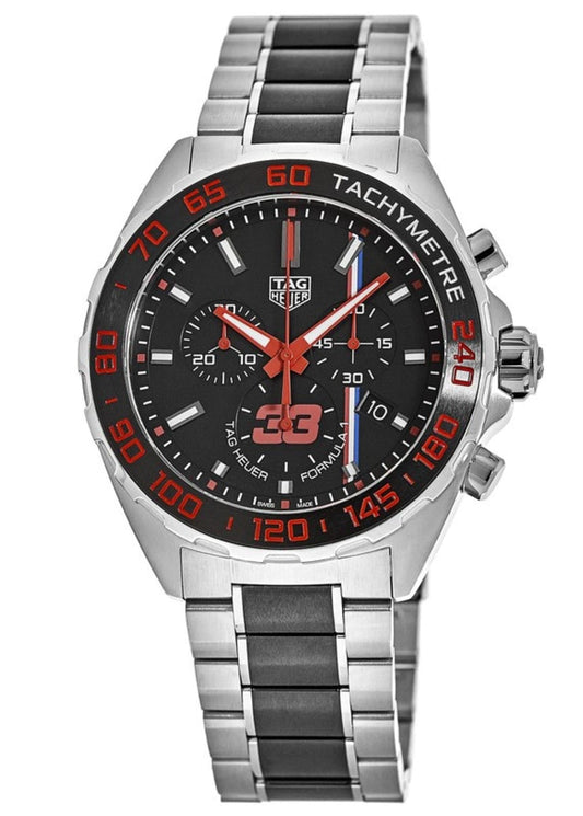 Tag Heuer Formula 1 Max Verstappen Limited Edition 43mm Grey Dial Two Tone Steel Strap Watch for Gents - CAZ101U.BA0843