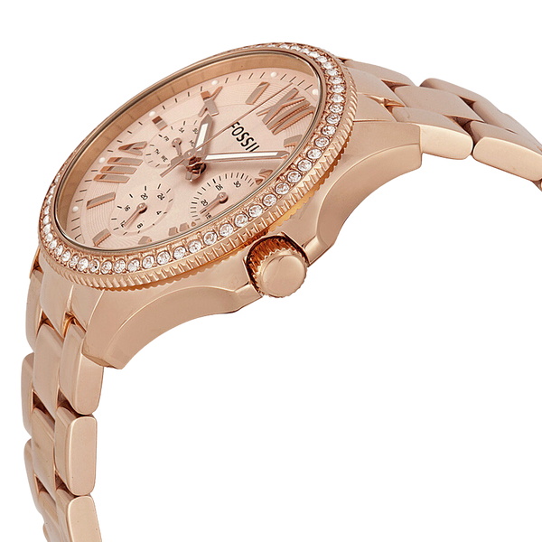 Fossil Jacqueline Multi Function Mother of Pearl Dial Rose Gold Steel Strap Watch for Women - ES3757