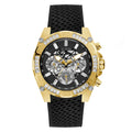 Guess Trophy Multifunction Black Dial Black Rubber Strap Watch for Men - GW0333G2