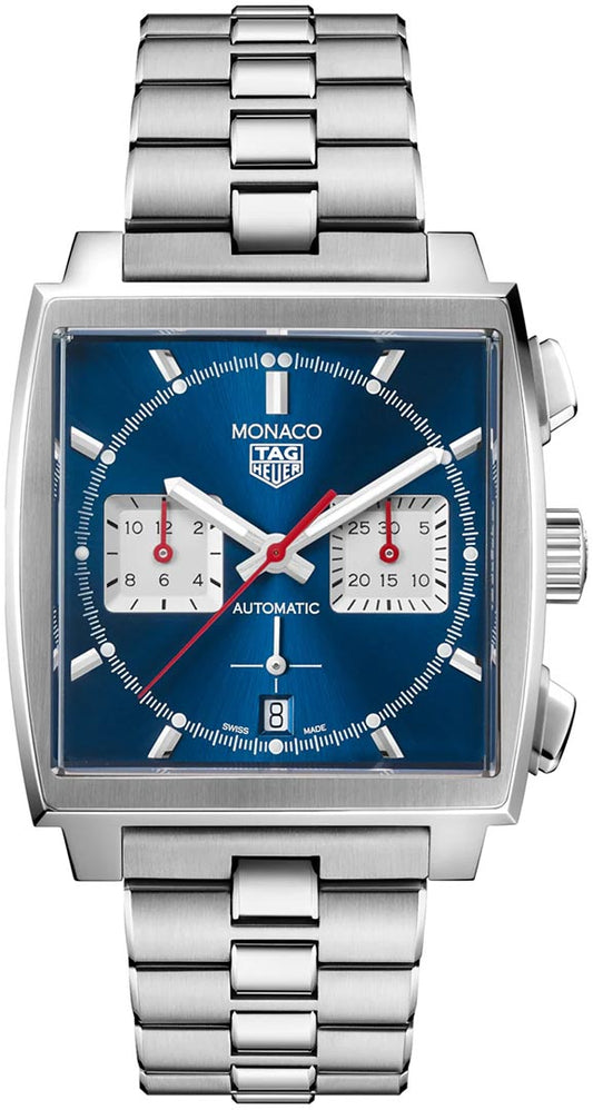 Tag Heuer Monaco Automatic Chronograph Blue Dial Silver Steel Strap Watch for Men - CBL2111.BA0644