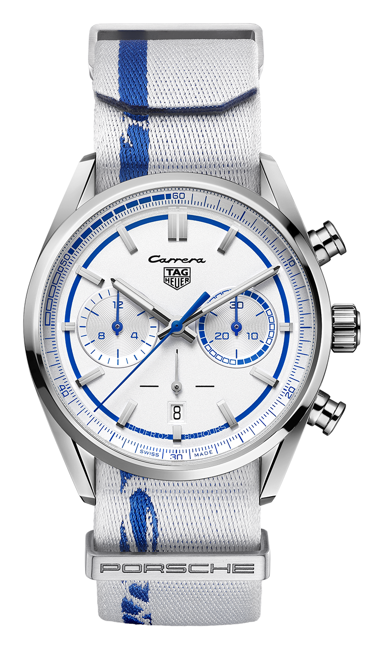 Tag Heuer Carrera Porsche RS 2.7 Automatic Chronograph White Dial White Nylon Strap Watch for Men - CBN2016.EB0275