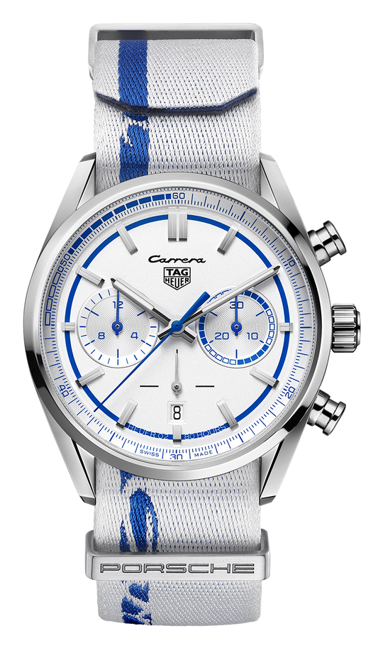 Tag Heuer Carrera Porsche RS 2.7 Automatic Chronograph White Dial White Nylon Strap Watch for Men - CBN2016.EB0275