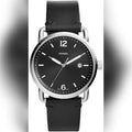 Fossil The Commuter Black Dial Black Leather Strap Watch for Men - FS5406