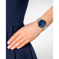 Emporio Armani Gianni T Bar Blue Dial Two Tone Steel Strap Watch For Women - AR11092