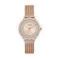 Guess Soiree Diamonds Rose Gold Dial Rose Gold Mesh Bracelet Watch for Women - GW0402L3