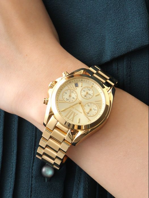 Michael Kors Bradshaw Gold Dial Gold Steel Strap Watch for Women - MK5798