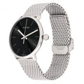 Calvin Klein High Noon Black Dial Silver Mesh Bracelet Watch for Men - K8M21121