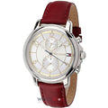 Tommy Hilfiger Claudia White Dial Red Leather Strap Watch for Women - 1781816