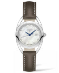 Longines Equestrian Mother of Pearl Dial Brown Leather Strap Watch for Women - L6.136.4.87.2
