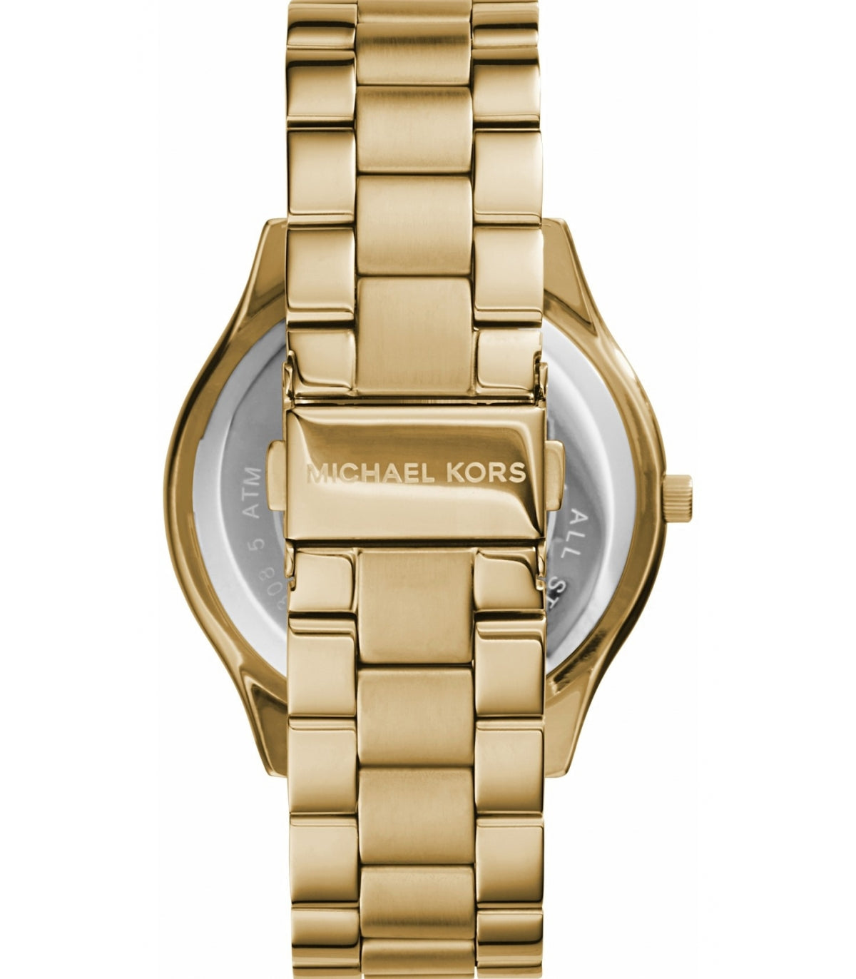 Michael Kors Slim Runway Gold Dial Gold Steel Strap Watch for Women - MK3590