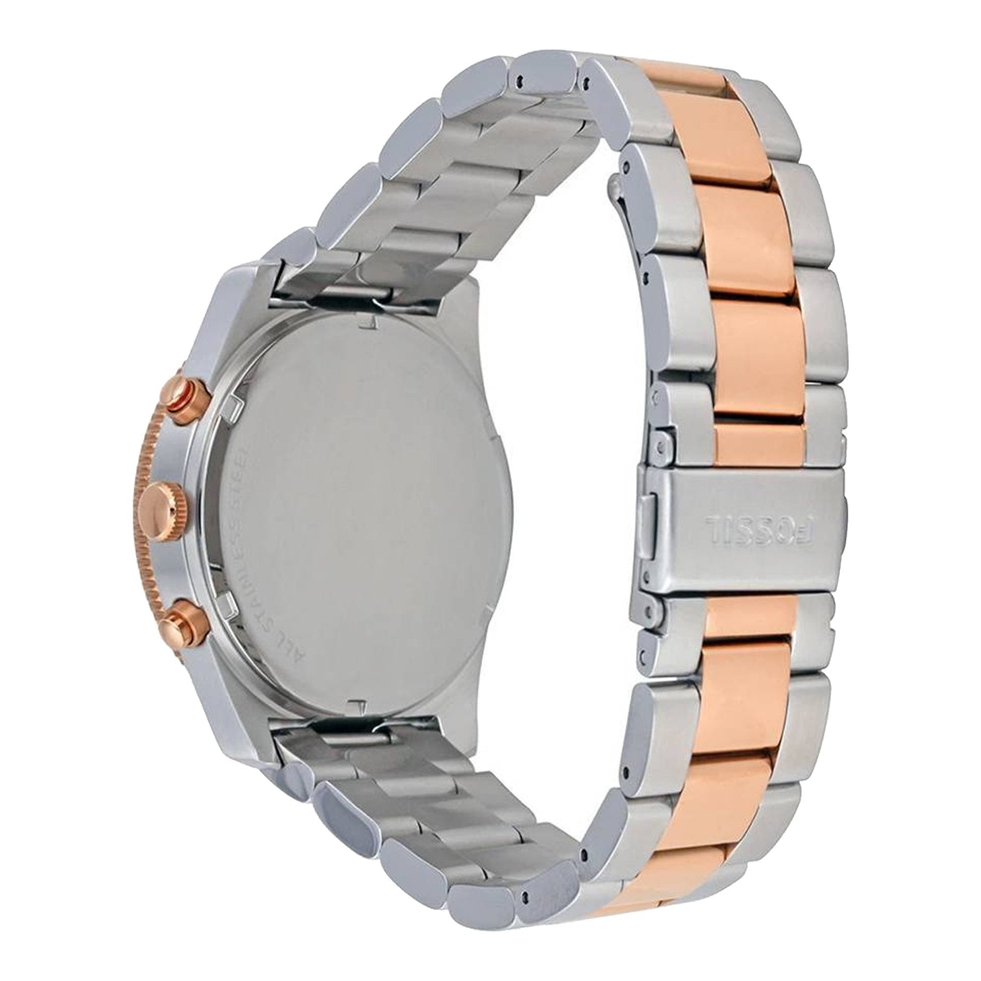 Fossil Perfect Boyfriend Mother of Pearl White Dial Two Tone Steel Strap Watch for Women - ES4135