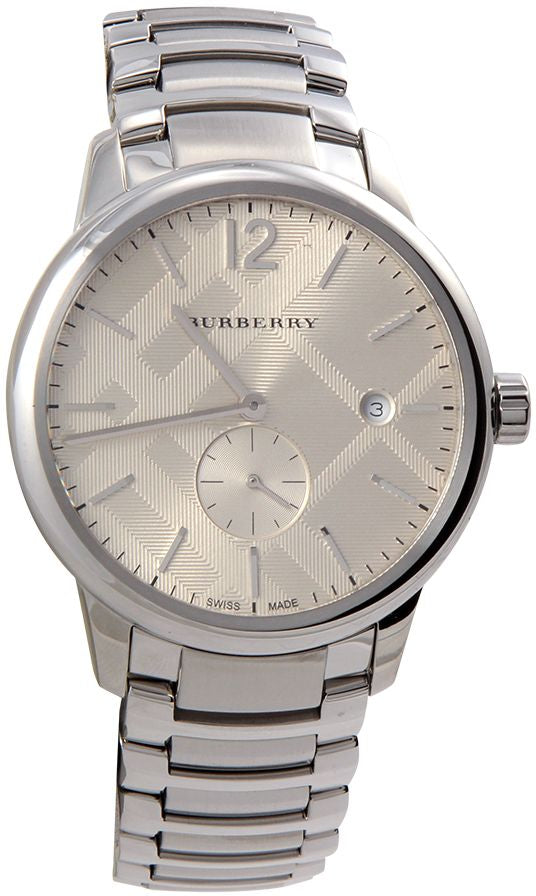 Burberry The Classic White Dial Silver Steel Strap Watch for Men - BU10004