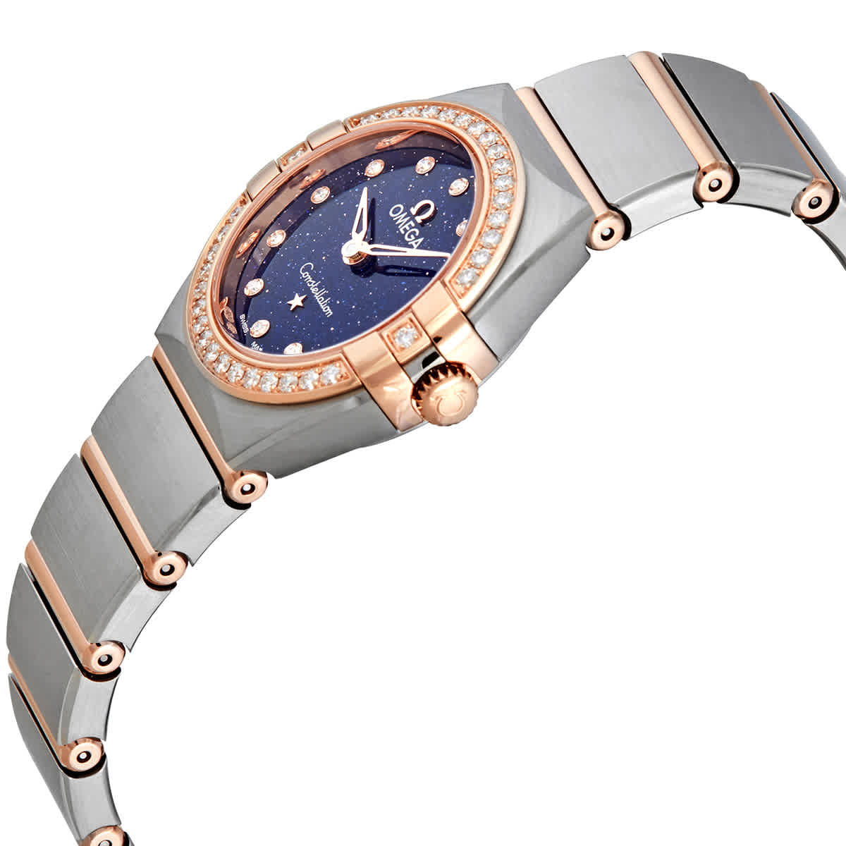 Omega Constellation Quartz Diamonds Blue Dial Two Tone Steel Strap Watch for Women - 131.25.25.60.53.002