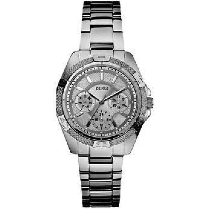 Guess Mini Phantom Silver Dial Silver Steel Strap Watch for Women - W0235L1