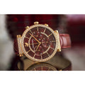 Swarovski Passage Chrono Red Dial Red Leather Strap Watch for Women - 5580345