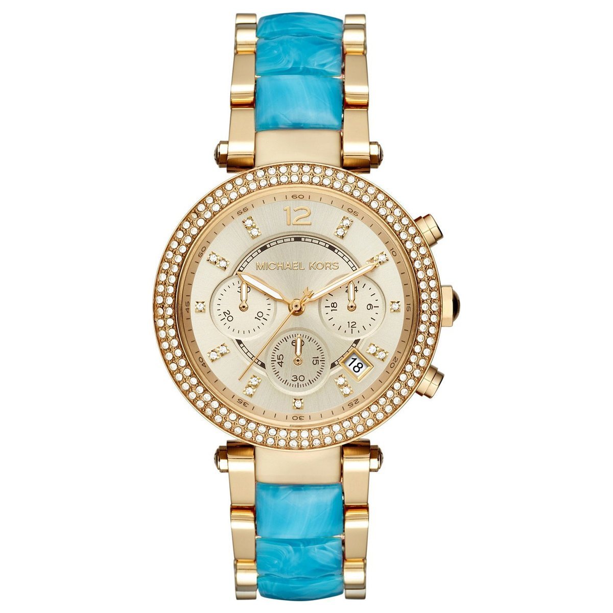 Michael Kors Parker Gold Dial Two Tone Steel Strap Watch for Women - MK6364