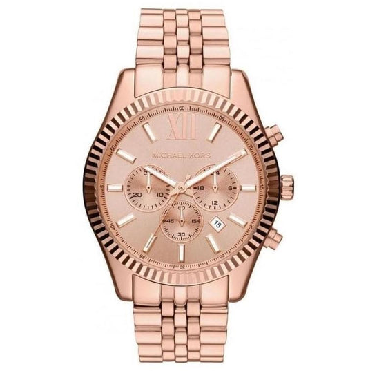 Michael Kors Lexington Rose Gold Dial Rose Gold Steel Strap Watch for Men - MK8319