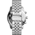 Michael Kors Lexington Chronograph Silver Dial Silver Steel Strap Watch for Men - MK8405