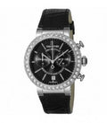 Swarovski Citra Sphere Chronograph Black Dial Black Leather Strap Watch for Women - 5027131