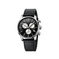 Calvin Klein City Chronograph Black Dial Black Leather Strap Watch for Men - K2G271CX