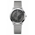 Calvin Klein Minimal Grey Dial Silver Mesh Bracelet Watch for Women - K3M22123