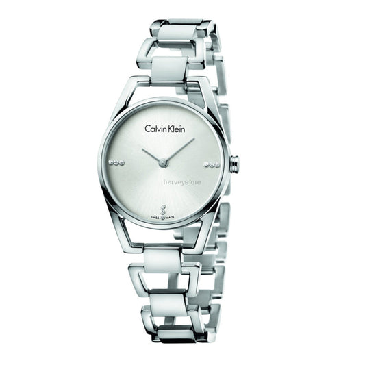 Calvin Klein Dainty Diamonds Silver Dial Sliver Steel Strap Watch for Women - K7L2314T