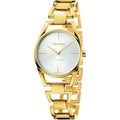 Calvin Klein Dainty White Dial Gold Steel Strap Watch for Women - K7L23546