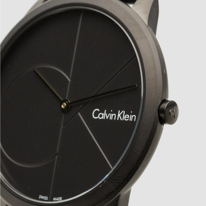 Calvin Klein Minimal Black Dial Black Mesh Bracelet Watch for Men - K3M514B1