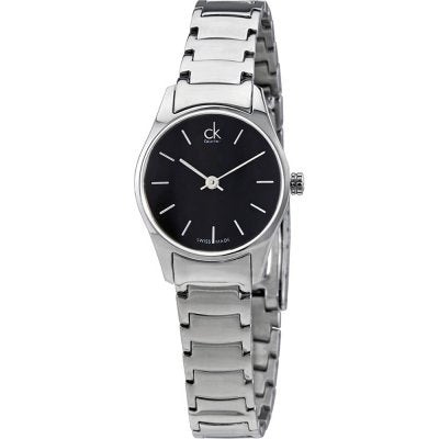 Calvin Klein Simplicity Black Dial Silver Steel Strap Watch for Women - K4323130