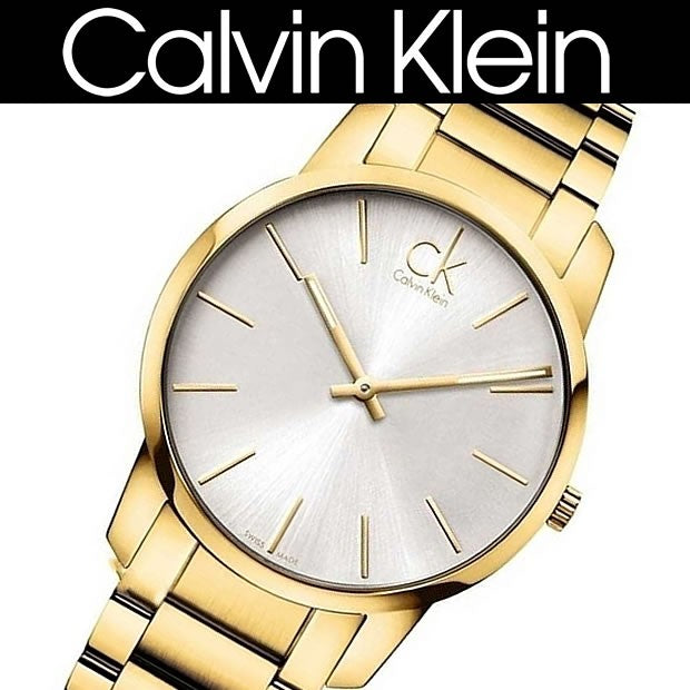 Calvin Klein City Silver Dial Gold Steel Strap Watch for Men - K2G21546