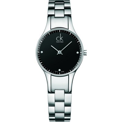 Calvin Klein Simplicity Diamonds Black Dial Silver Steel Strap Watch for Women - K4323102