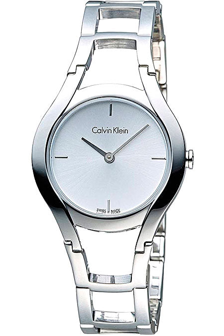 Calvin Klein Class White Dial Silver Steel Strap Watch for Women - K6R23126