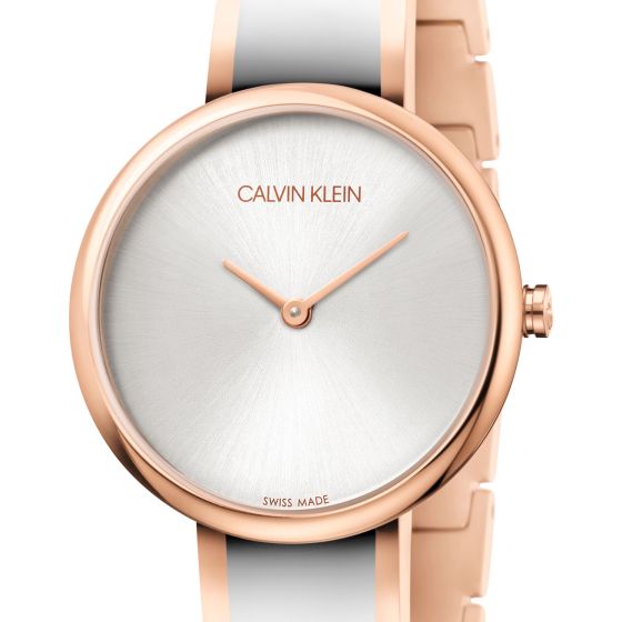 Calvin Klein Seduce Silver Dial Two Tone Steel Strap Watch for Women - K4E2N61Y