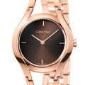 Calvin Klein Class Brown Dial Rose Gold Steel Strap Watch for Women - K6R2362K