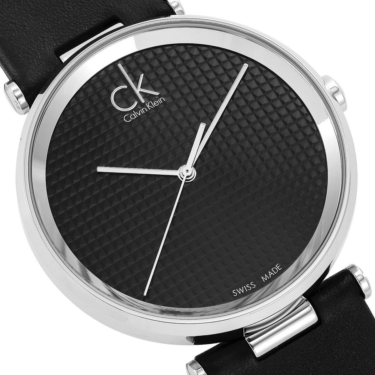 Calvin Klein Sight Black Dial Black Leather Strap Watch for Men - K1S21102