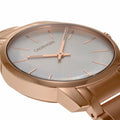 Calvin Klein City Mother of Pearl White Dial Rose Gold Steel Strap Watch for Women - K2G23646