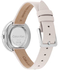 Calvin Klein Chic White Dial White Leather Strap Watch for Women - K7N23TK2