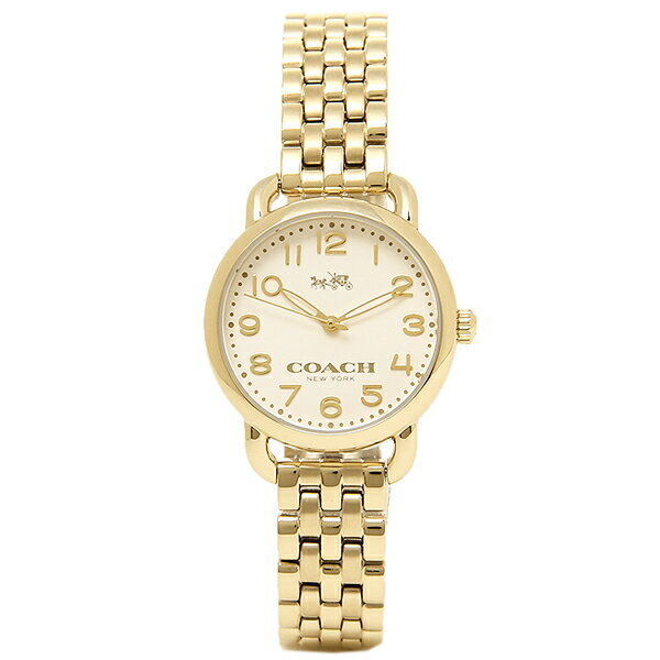 Coach Delancey White Dial Gold Steel Strap Watch for Women - 14502241