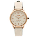 Coach Delancey White Dial White Leather Strap Watch for Women - 14502790