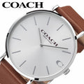 Coach Charles Silver Dial Brown Leather Strap Watch for Men - 14602152