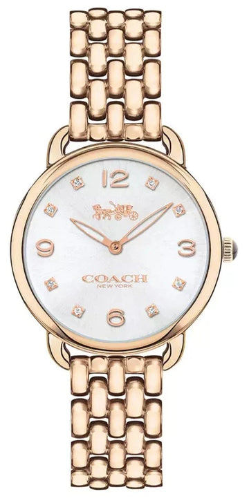 Coach Delancey White Dial Rose Gold Steel Strap Watch for Women - 14502783