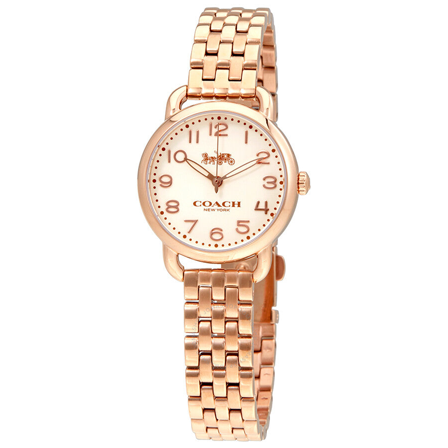 Coach Delancey White Dial Rose Gold Steel Strap Watch for Women - 14502242