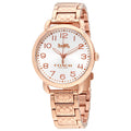 Coach Delancey White Dial Rose Gold Steel Strap Watch for Women - 14502497