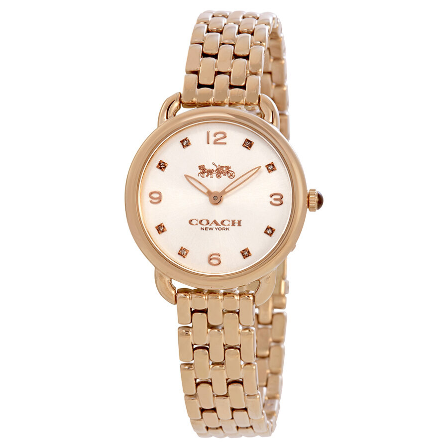 Coach Delancey White Dial Rose Gold Steel Strap Watch for Women - 14502783