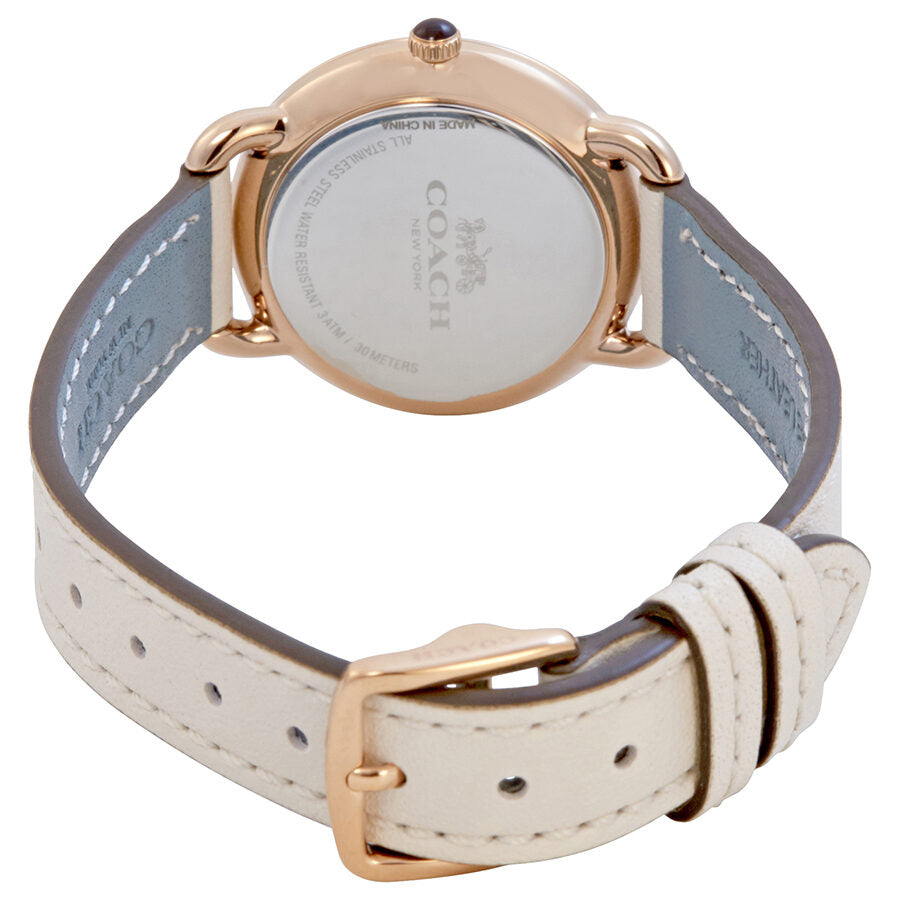 Coach Delancey White Dial White Leather Strap Watch for Women - 14502790