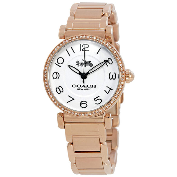 Coach Madison White Dial Rose Gold Steel Strap Watch for Women - 14502398