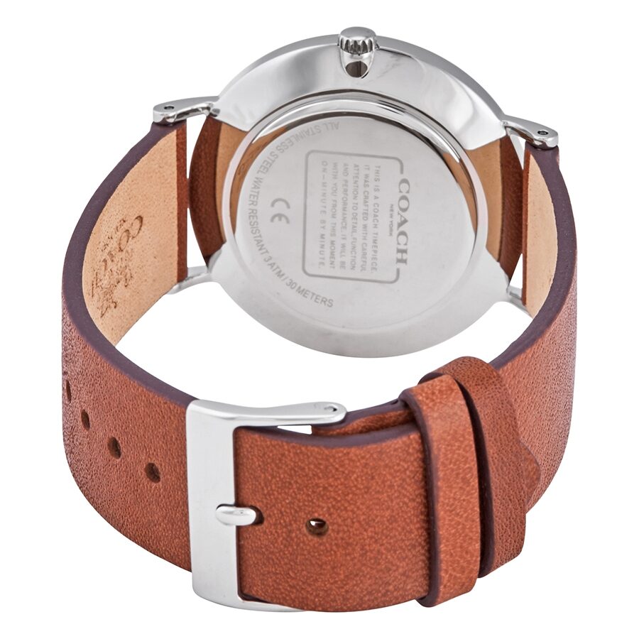 Coach Perry White Dial Brown Leather Strap Watch for Women - 14503242